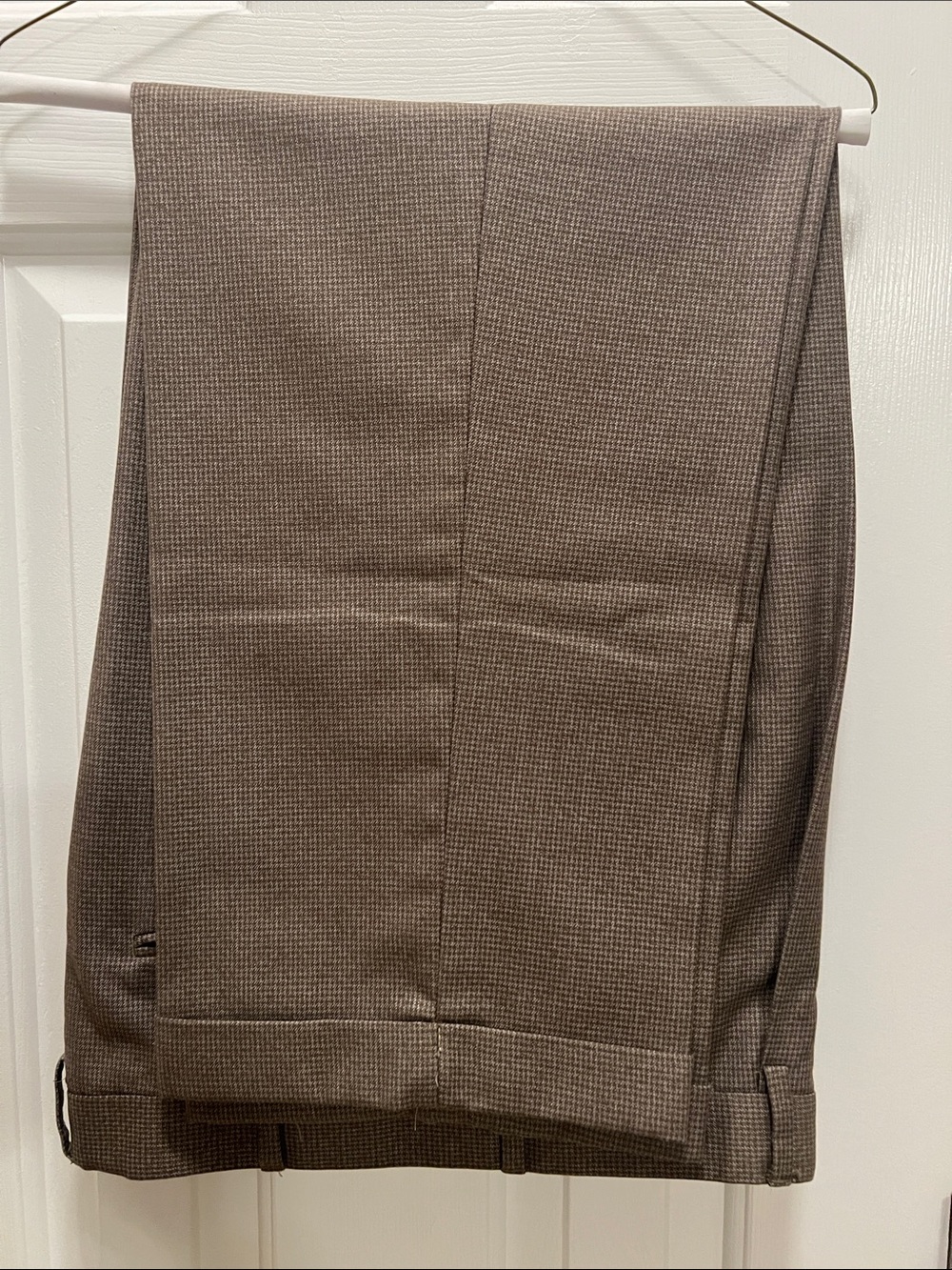 Perry Ellis Brown Micro-Check Dress Pants